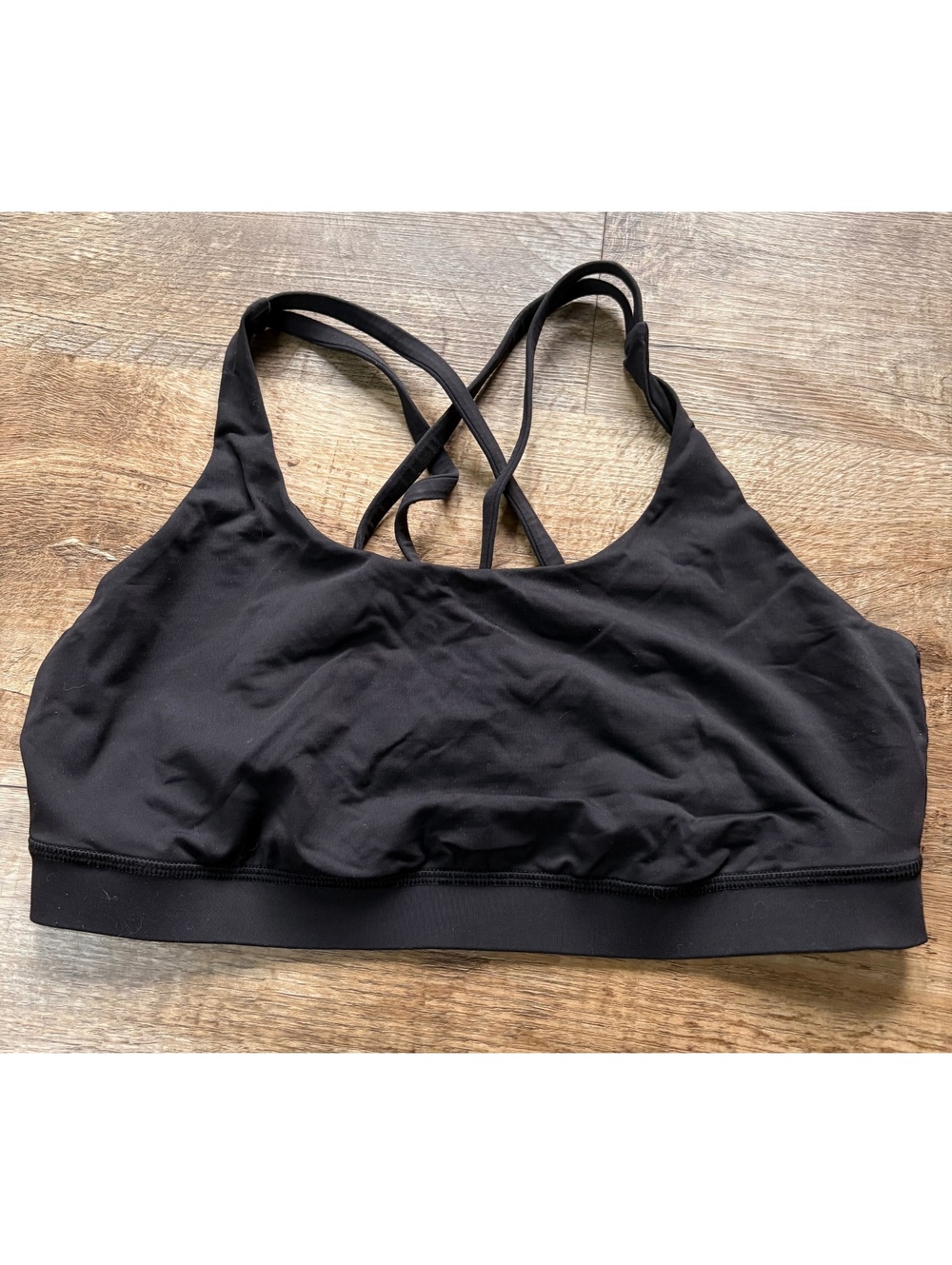 Lululemon Black Energy Bra Size 12 with Strappy Back Detail